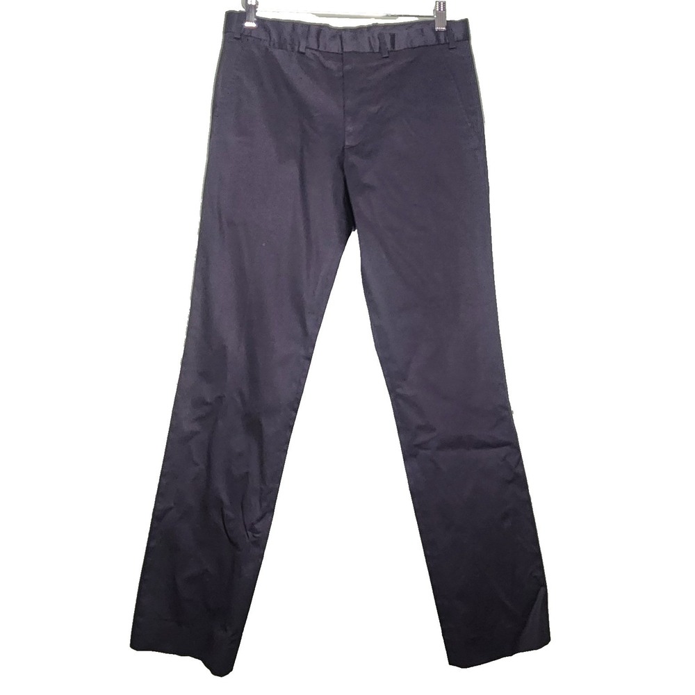 Theory Black Flat Front Pants 30 Straight Office Preppy Minimalist Neutral Basic